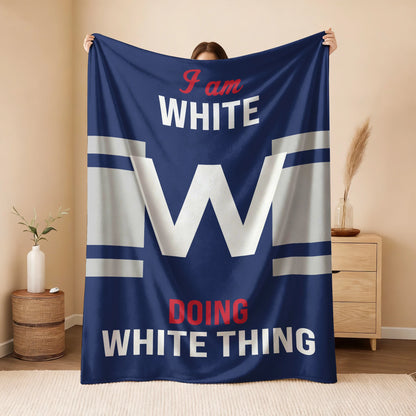 I'm Name Doing Name Things Navy Fleece Blanket WHITE 13K1 BK51