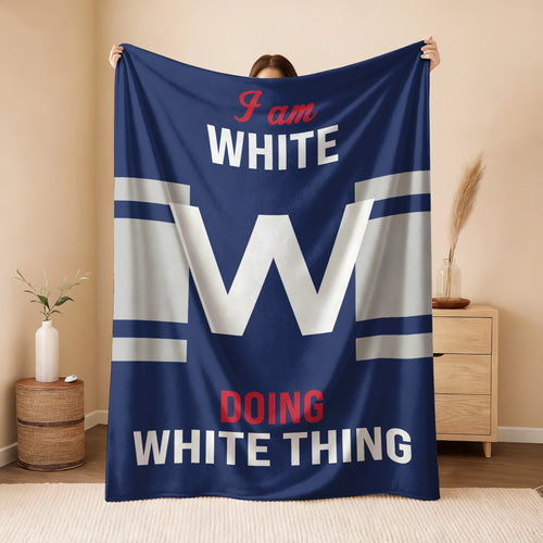 I'm Name Doing Name Things Navy Fleece Blanket WHITE 13K1 BK51