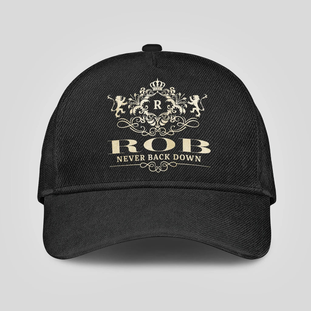 Never Back Down Royal Style Black Cap ROB 13K1 C179PF