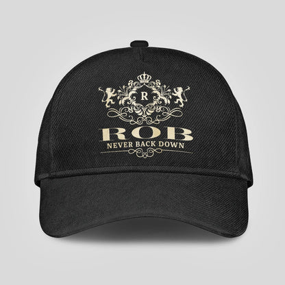 Never Back Down Royal Style Black Cap ROB 13K1 C179PF