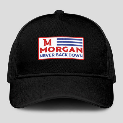 Never Back Down Vintage America Black Mesh Cap MORGAN 13K1 C207PF