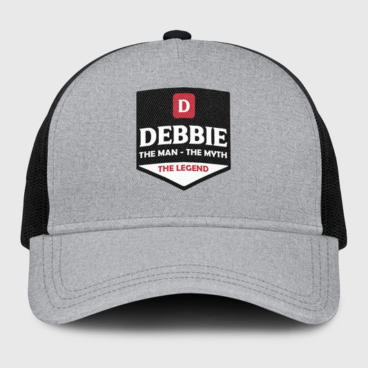 The Man The Myth The Legend Gray Mesh Cap DEBBIE 13K1 C189PF