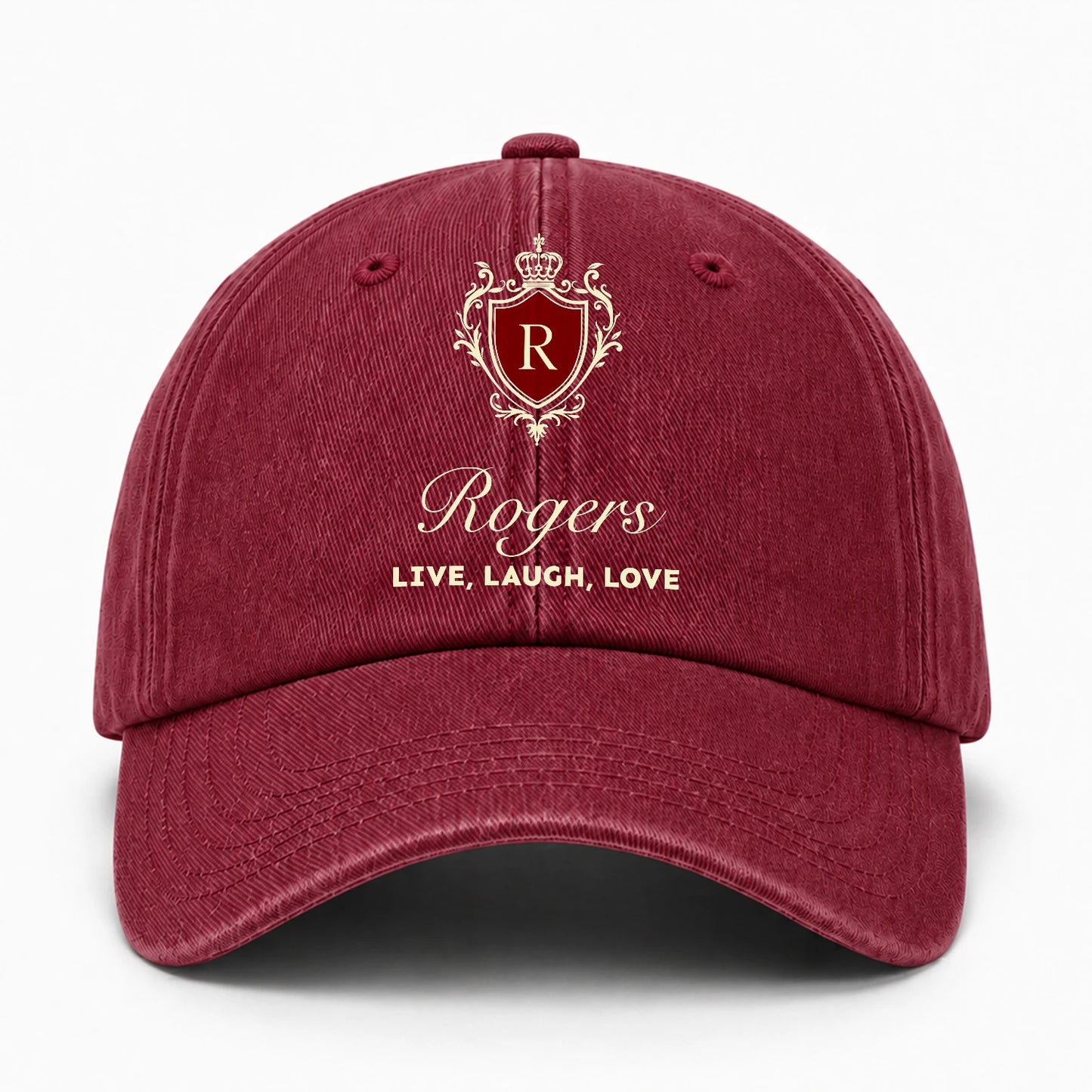 Live Laugh Love Elegant Burgundy Washed Cap ROGERS 13K1 C89PF