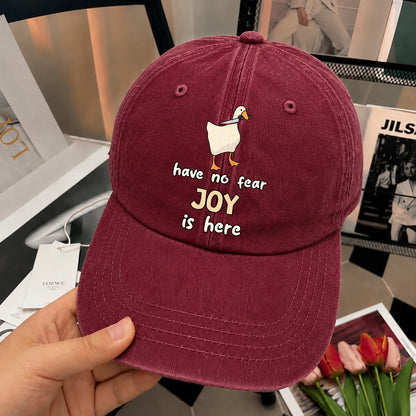 Have No Fear Your Name Is Here Funny Goose Burgundy Washed Cap JOY 13K1 C127PF