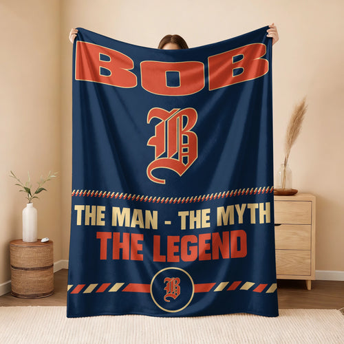 The Man The Myth The Legend Retro Fleece Blanket BOB 13K1 BK53
