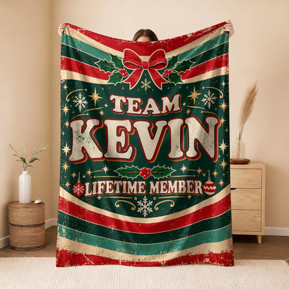 Team Your Name Lifetime Member Christmas Fleece Blanket KEVIN 13K1 BK52