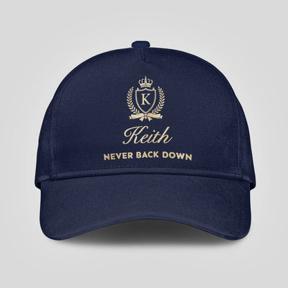 Never Back Down Luxury Crest Navy Cap KEITH 13K1 C167PF