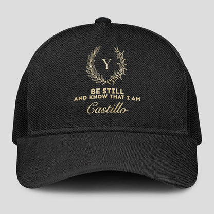 Be Still And Know That I Am Name Black Mesh Cap CASTILLO 13K1 C202PF