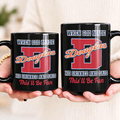 When God Made Your Name Personalized Baseball Mug DOUGLAS 13K1 MG07