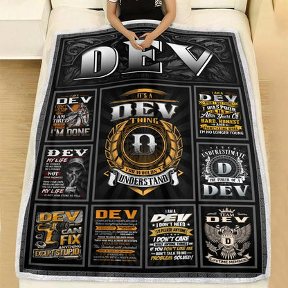 DEV Personalized Blanket | Custom Name Cozy Throw Gift 13K5-BK2
