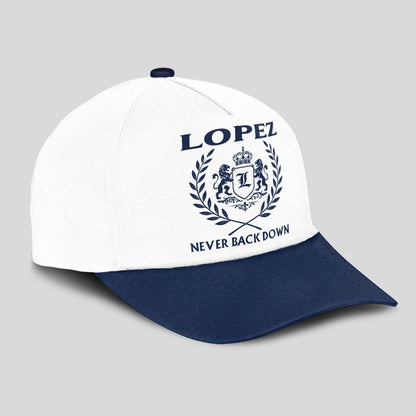Never Back Down Blue And White Cap LOPEZ 13K1 C59PF