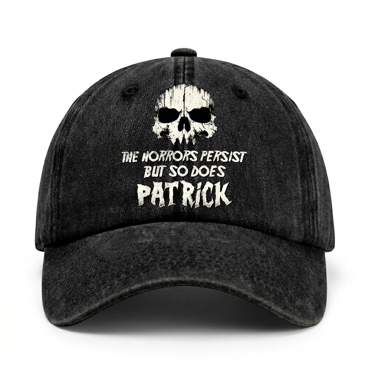 The Horrors Persist But So Does Your Name Cool Skull Washed Cap PATRICK 13K1 C134PF