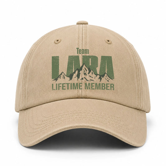 Team Your Name Lifetime Member Mountain Cap LARA 13K1 C58PF