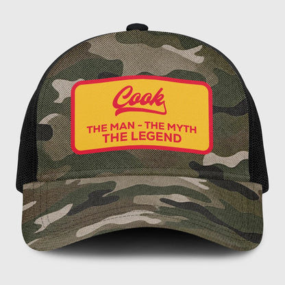 The Man The Myth The Legend Camo Vintage Mesh Cap COOK 13K1 C191PF