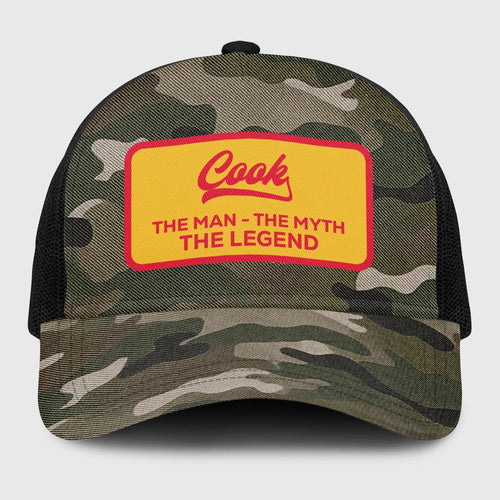 The Man The Myth The Legend Camo Vintage Mesh Cap COOK 13K1 C191PF