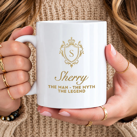 The Man The Myth The Legend Blue Crest Mug SHERRY 13K1 MG02