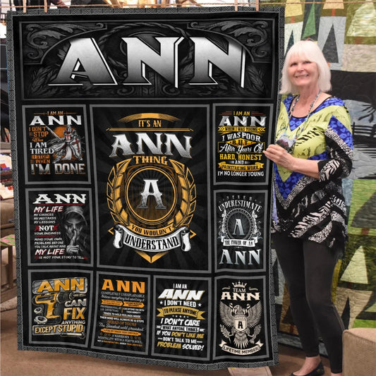 ANN Personalized Blanket | Custom Name Cozy Throw Gift 13K1-BK2