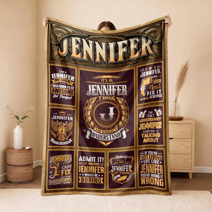 JENNIFER Personalized Blanket | Custom Name Cozy Throw Gift 13K1-BK4