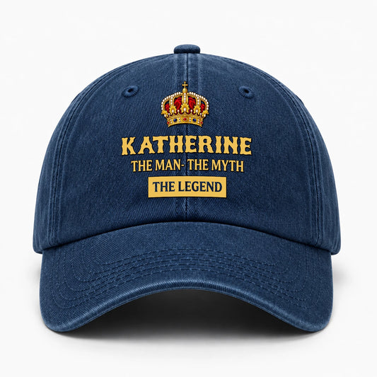 The Man The Myth The Legend King Crown Washed Cap KATHERINE 13K1 C146PF