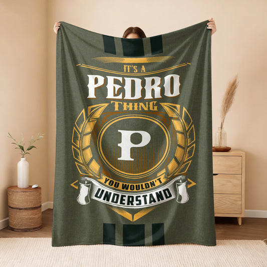 It's A Your Name Thing Olive Green Logo Fleece Blanket PEDRO 13K1 BK31