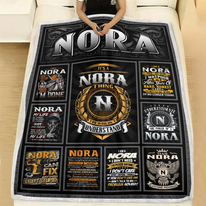 NORA Personalized Blanket | Custom Name Cozy Throw Gift 13K3-BK2