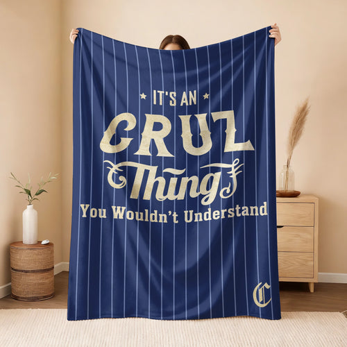 Your Name Thing Striped Blue Fleece Blanket CRUZ 13K1 BK23