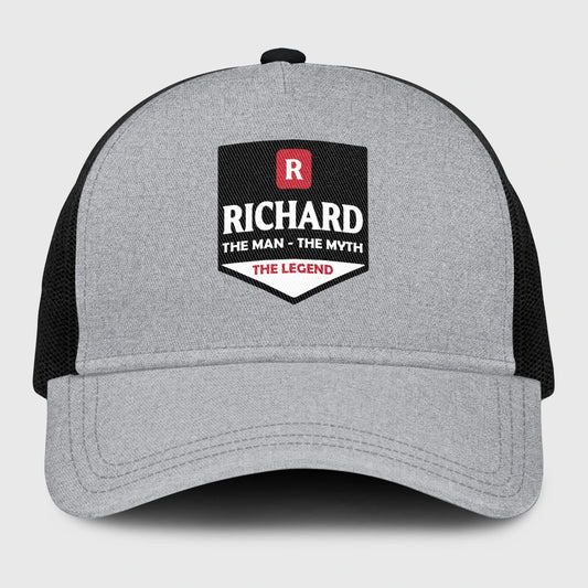 The Man The Myth The Legend Gray Mesh Cap RICHARD 13K1 C189PF