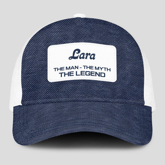 The Man The Myth The Legend Blue Denim Mesh Cap LARA 13K1 C194PF