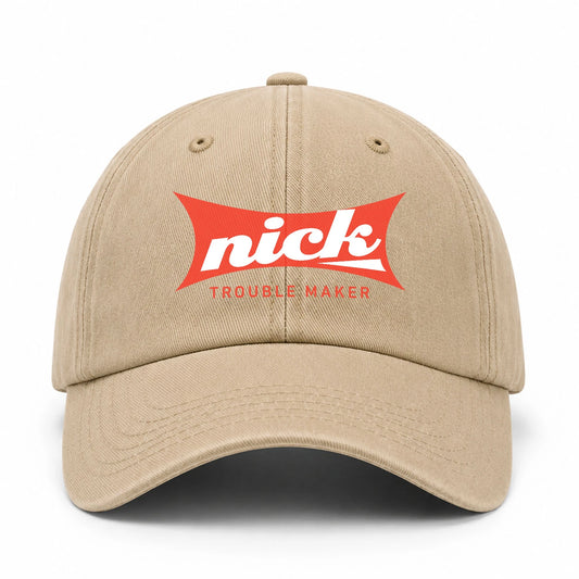 Trouble Maker Red Logo Washed Cap NICK 13K1 C78PF