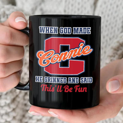 When God Made Your Name Personalized Baseball Mug CONNIE 13K1 MG07
