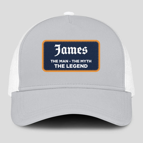 The Man The Myth The Legend Gray Mesh Cap JAMES 13K1 C204PF