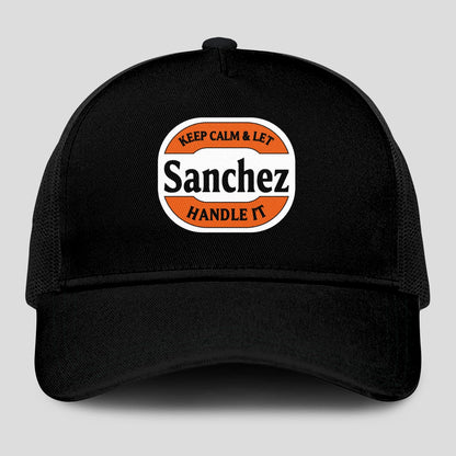 Keep Calm & Let Your Name Handle It Black Mesh Cap SANCHEZ 13K1 C199PF