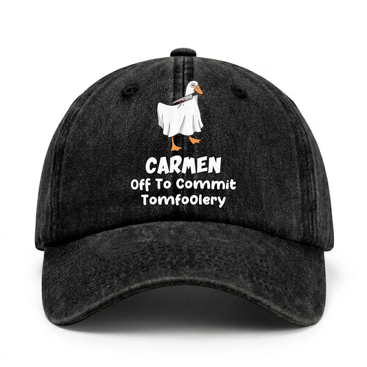 Off To Commit Tomfoolery Funny Goose Washed Cap CARMEN 13K1 C131PF