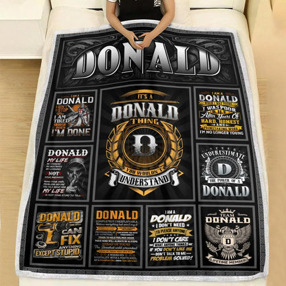 DONALD Personalized Blanket | Custom Name Cozy Throw Gift 13K1-BK2