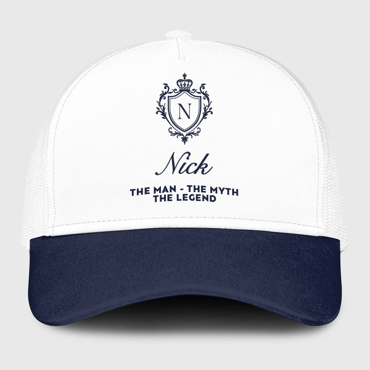 The Man The Myth The Legend Blue And White Baseball Mesh Cap NICK 13K1 C186PF