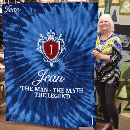 The Man The Myth The Legend Blue Waves Fleece Blanket JEAN 13K1 BK11