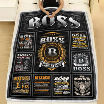 BOSS Personalized Blanket | Custom Name Cozy Throw Gift 13K3-BK2