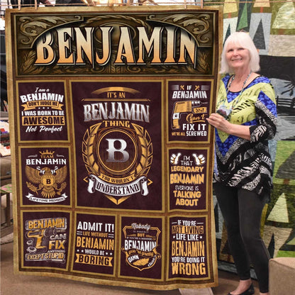 BENJAMIN Personalized Blanket | Custom Name Cozy Throw Gift 13K1-BK4