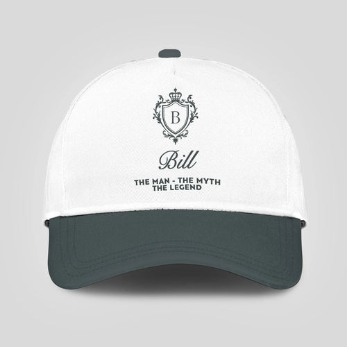 The Man The Myth The Legend Elegant Gray And White Cap BILL 13K1 C170PF