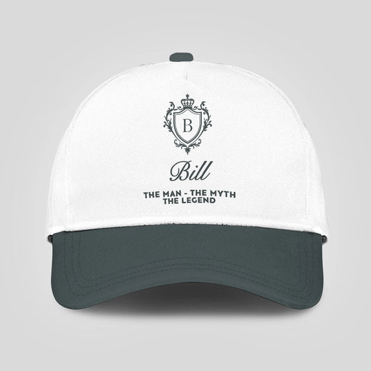 The Man The Myth The Legend Elegant Gray And White Cap BILL 13K1 C170PF