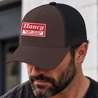 The Man The Myth The Legend Red Logo Brown Mesh Cap NANCY 13K1 C203PF