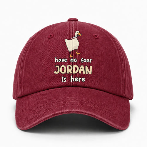 Have No Fear Your Name Is Here Funny Goose Burgundy Washed Cap JORDAN 13K1 C127PF