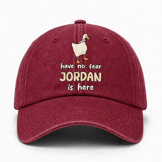 Have No Fear Your Name Is Here Funny Goose Burgundy Washed Cap JORDAN 13K1 C127PF