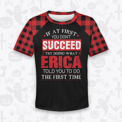 ERICA Buffalo Plaid Pajamas Set Tshirt & Pants 13K1-EV2