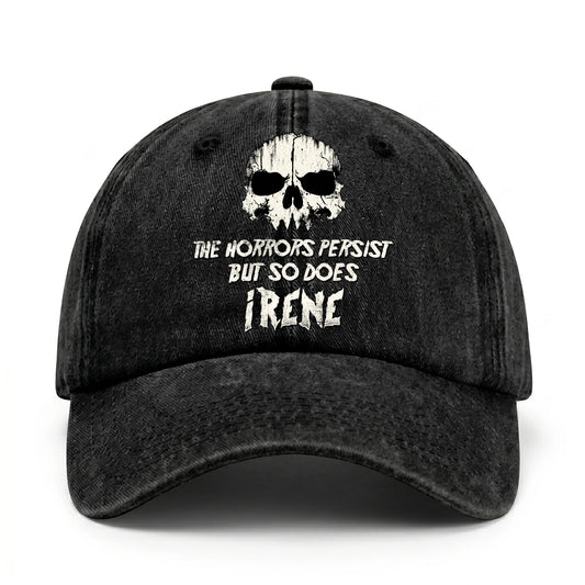 The Horrors Persist But So Does Your Name Cool Skull Washed Cap IRENE 13K1 C134PF