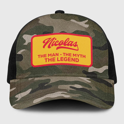 The Man The Myth The Legend Camo Vintage Mesh Cap NICOLAS 13K1 C191PF