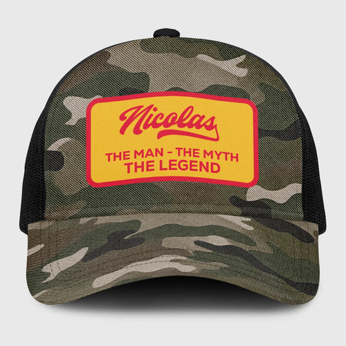 The Man The Myth The Legend Camo Vintage Mesh Cap NICOLAS 13K1 C191PF