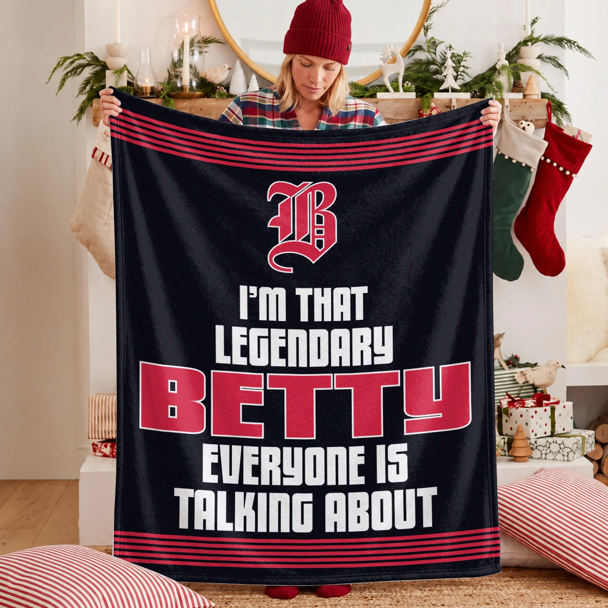 I'm That Legendary Name Dark Red Fleece Blanket BETTY 13K1 BK48