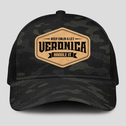 Keep Calm & Let Your Name Handle It Dark Camo Mesh Cap VERONICA 13K1 C195PF