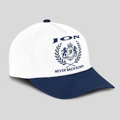 Never Back Down Blue And White Cap JON 13K1 C59PF